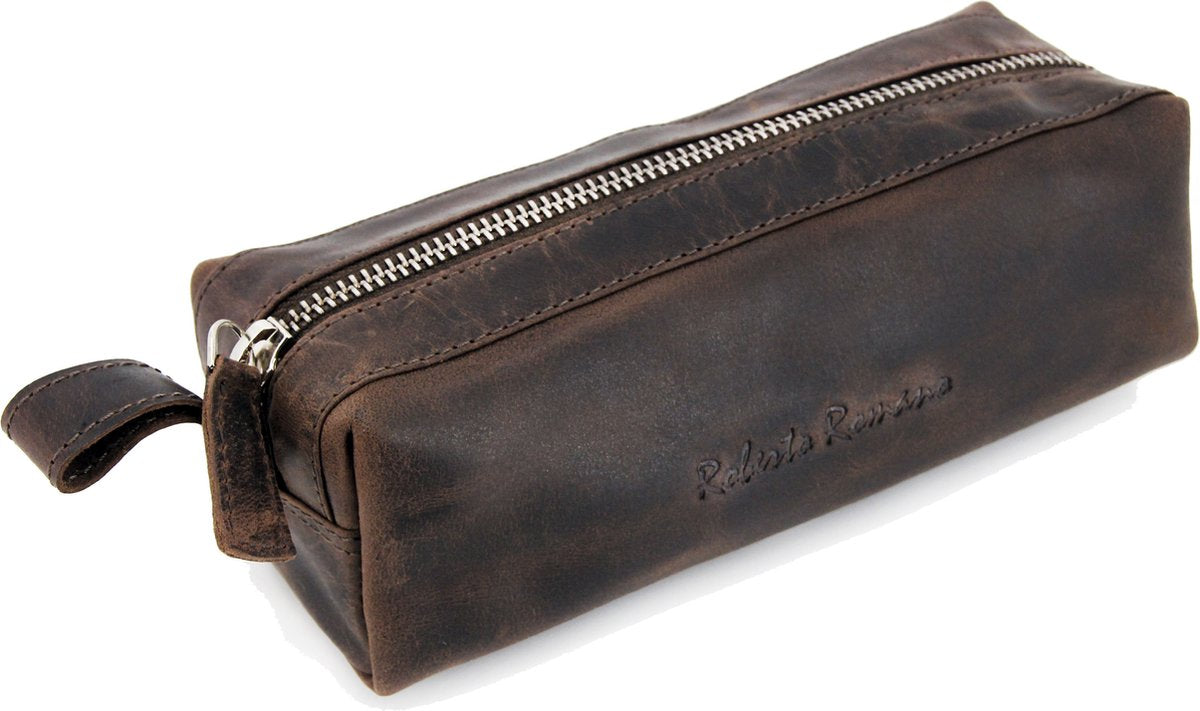 Kangaro Roberto romano etui - empoli - bruin - echt leer - 20x6x7cm - ju-48214