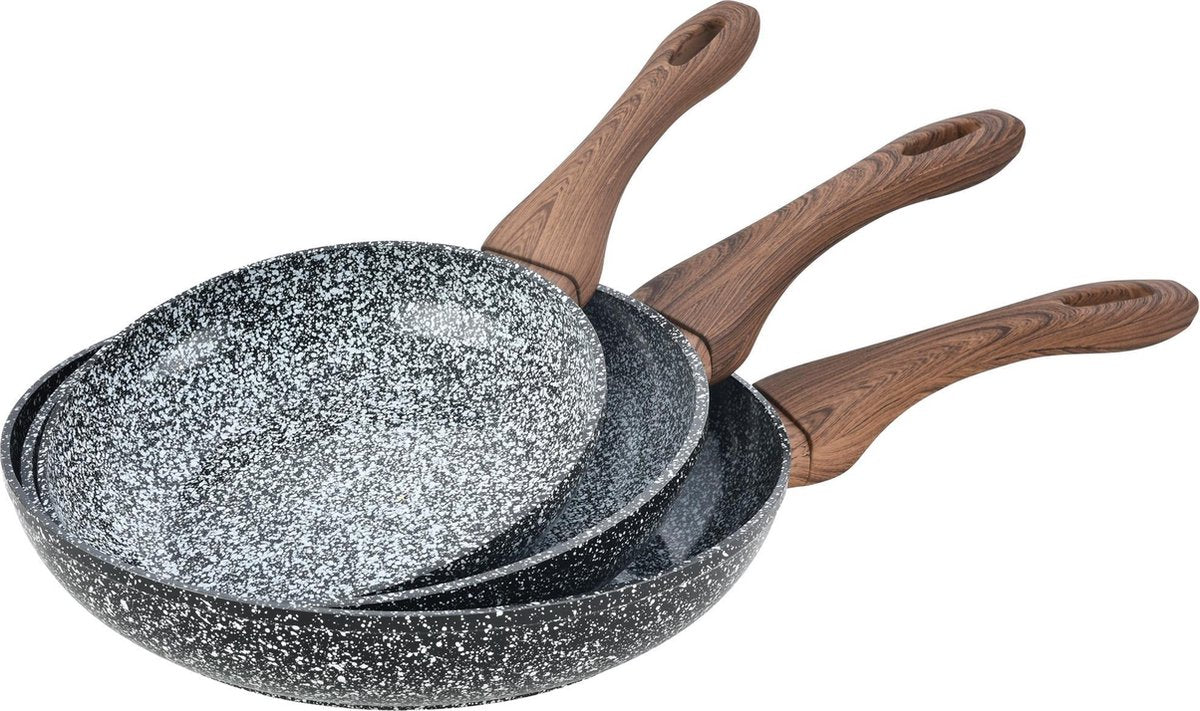 KINGHOFF koekenpannen kh-1030 - ø20, 24 en 28 cm - 3 stuks - alle warmtebronnen