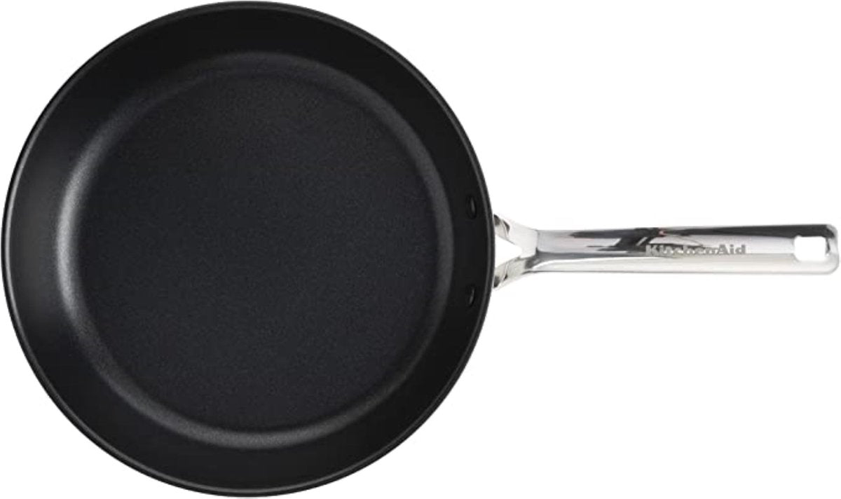 KitchenAid stainless steel koekenpan 28cm - pfas-vrije antikleeflaag - koekenpan inductie - keramische pan - ovenbestendig tot 160°c - zilver