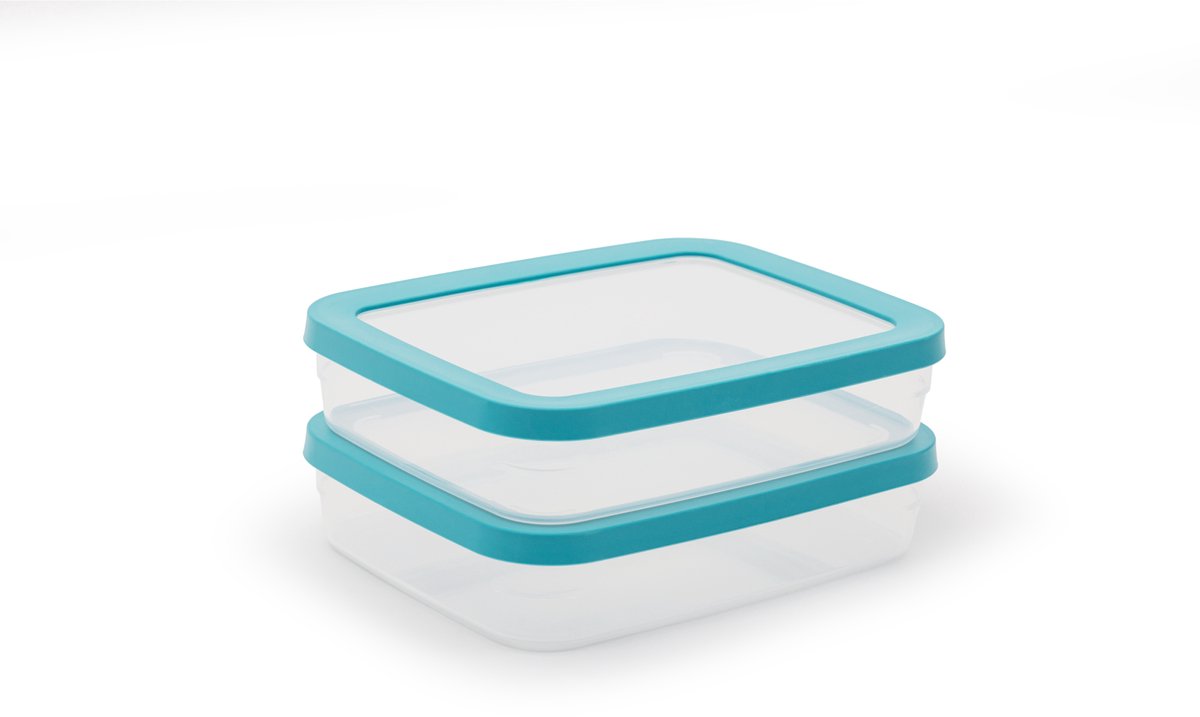DAY TO DAY softseal voedselbewaardozen - set van 2 vershoudbakjes - bewaarbakjes met deksel - luchtdicht, lekvrij transparante voedselcontainers - bpa-vrije voedselopbergers - stapelbare vershouddozen - vaatwasbestendig - 2x800ml