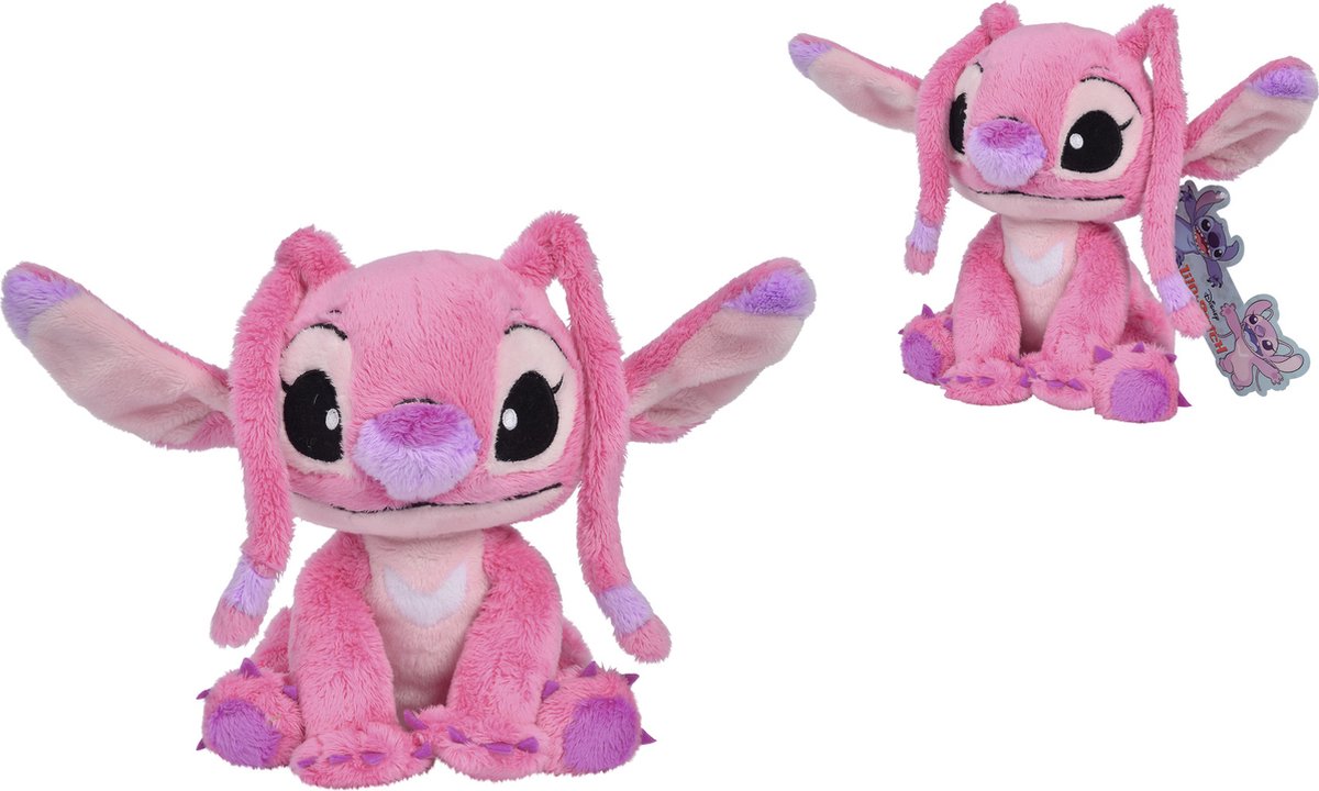 Simba Disney - lilo stitch - angel - 25 cm - pluche - roze - alle leeftijden - knuffel