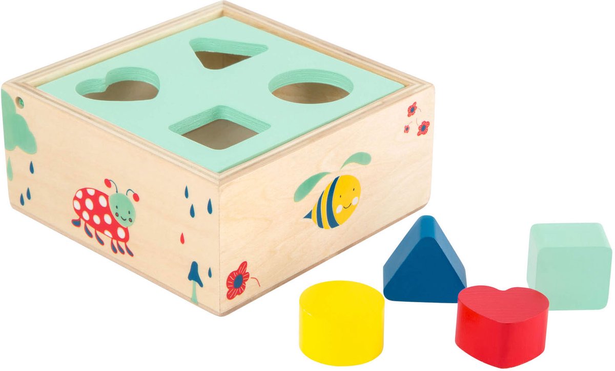 Small Foot - houten vormenstoof met blokken natuur, 5dlg.