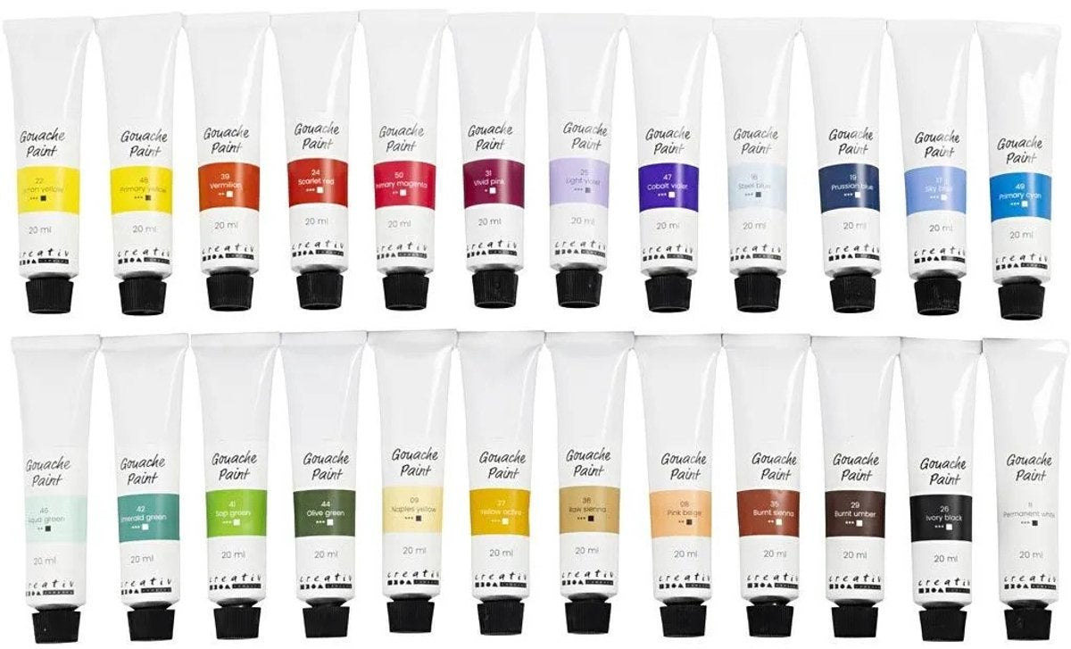 Creativ Company Gouacheverf diverse kleuren - 24x20ml.