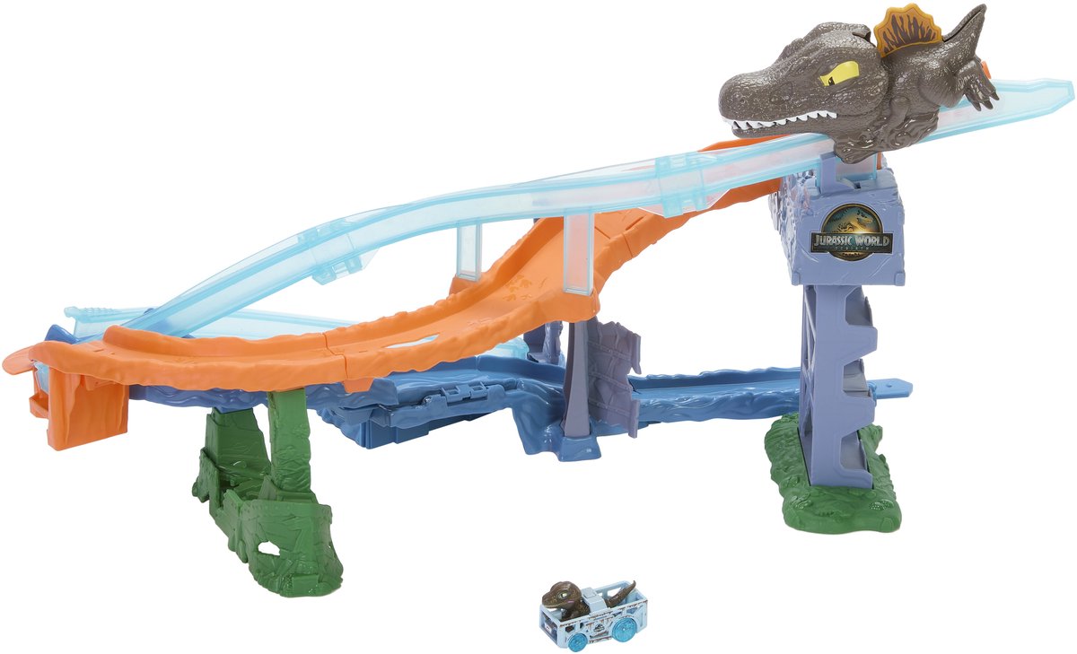 Hot Wheels raceverse jurassic world crash splash cluedo spel oranje