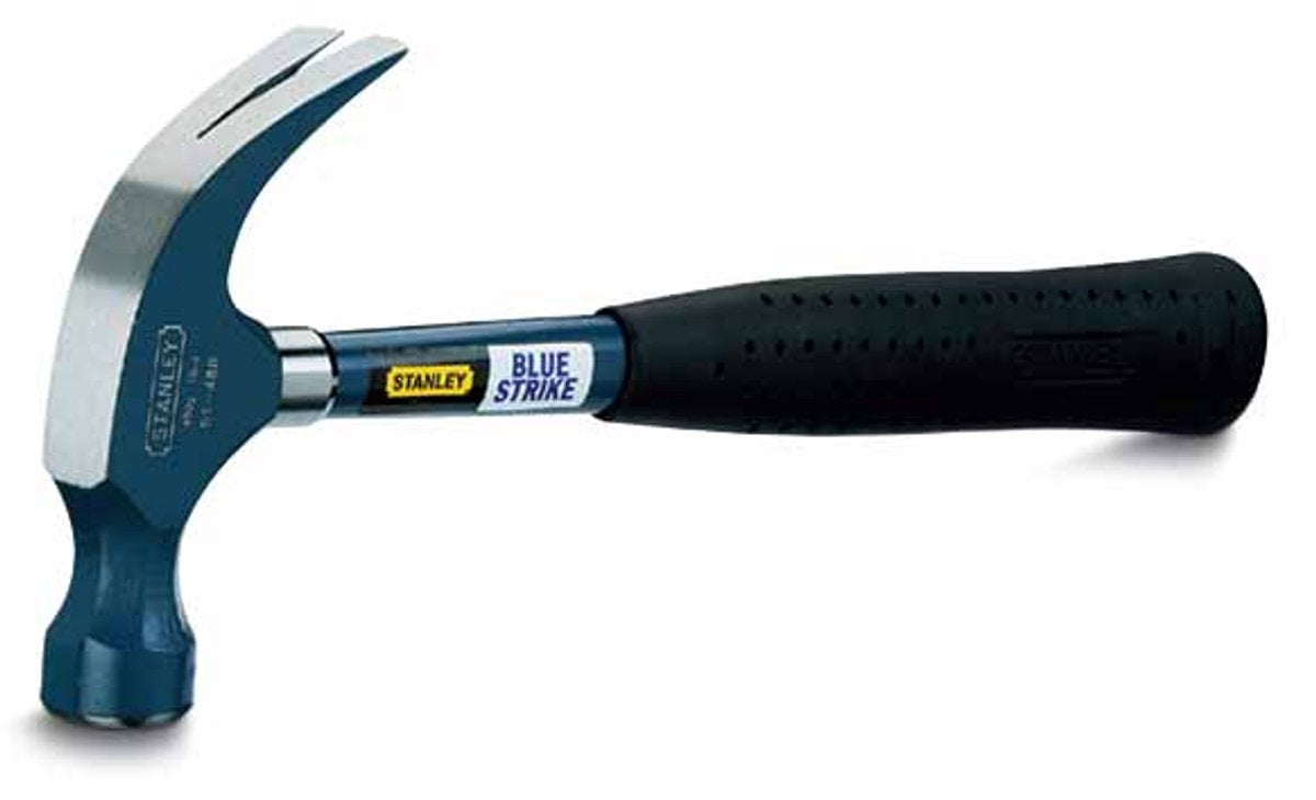 STANLEY blue strike serie - roestvrijstalen klauwhamer - 567g - ergonomische handgreep