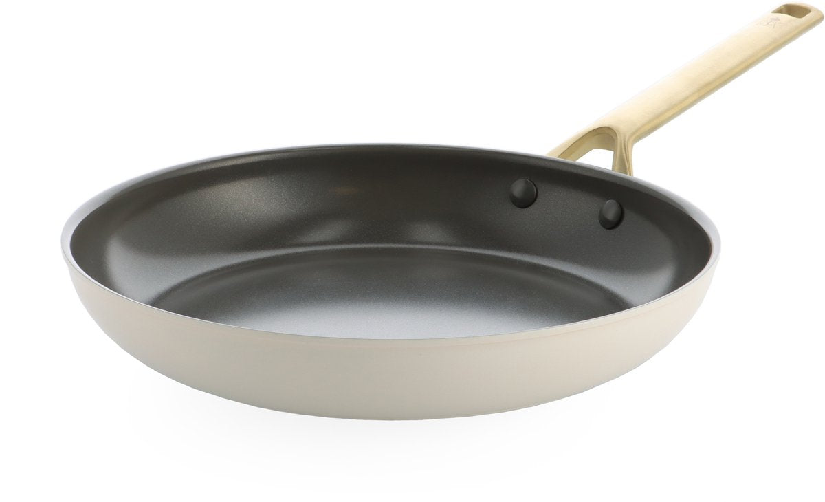 BK sublime koekenpan 20cm - pfas-vrije antikleeflaag - koekenpan inductie - keramische koekenpan - ovenbestendig tot 220°c - gouden stainless steel handgreep - crème