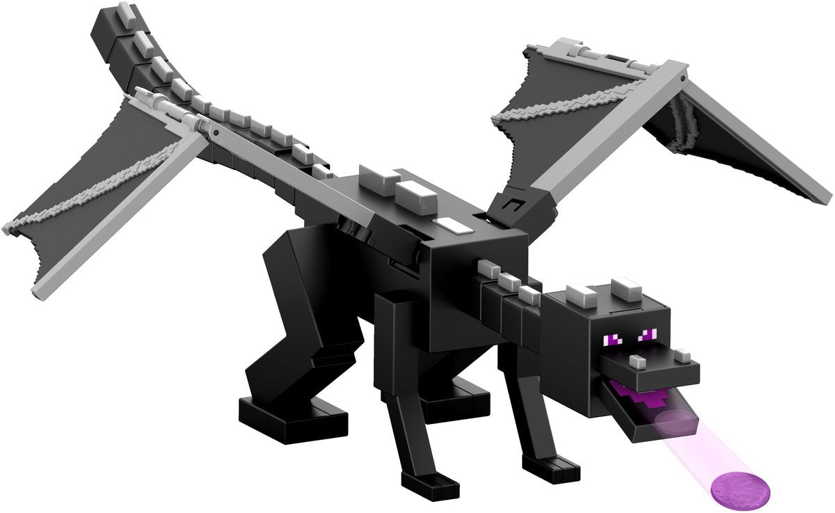 Mattel Minecraft aanval met drakenadem van de enderdraak actiefiguur met 10 schijven