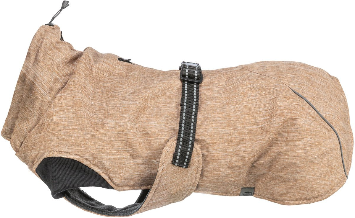Trixie Hondenjas - waterafstotend fleece, zandkleur - 40 cm ruglengte