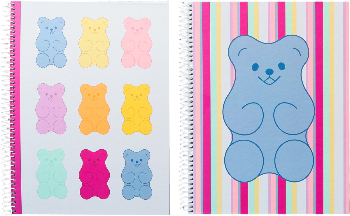 Kangaro spiraalblok - b'log sweet candy - formaat a4 - met ruit 5mm - met aardbeiengeur - an-122695-a