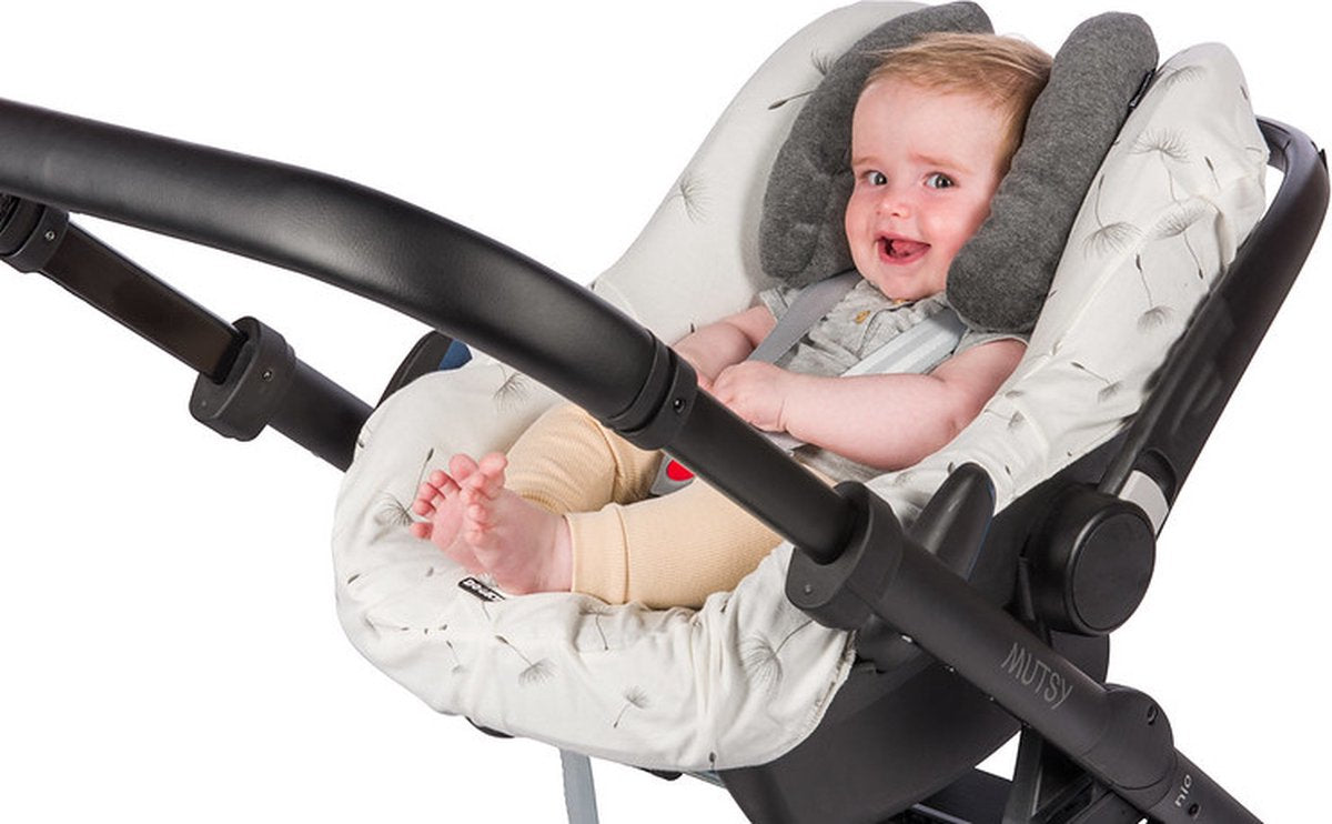 Dooky® Dooky - babykussen - grijs - 0-5 jaar - hoofd en nek ondersteuning - voor kinderwagen en autostoel