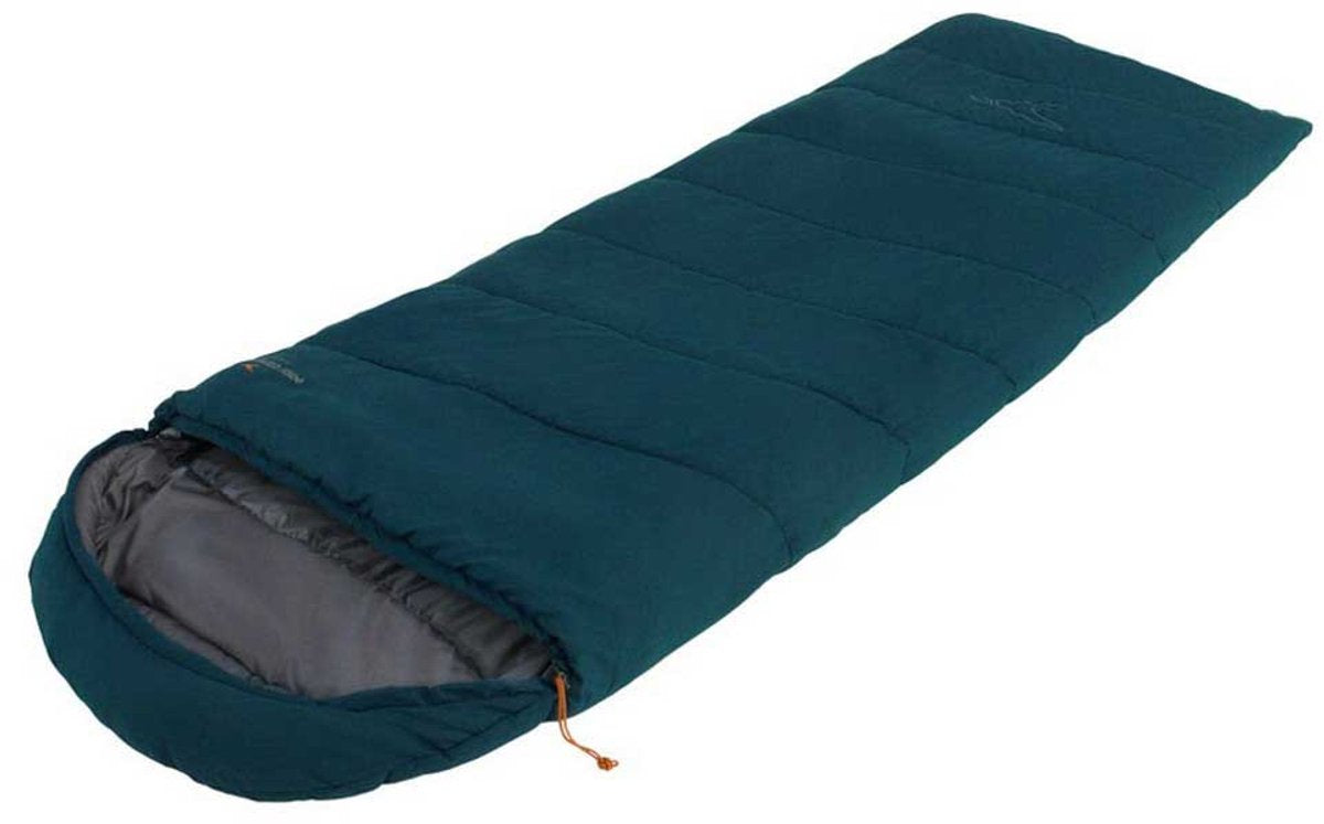 Easy Camp Easycamp raven i square 2°c slaapzak blauw regular left zipper