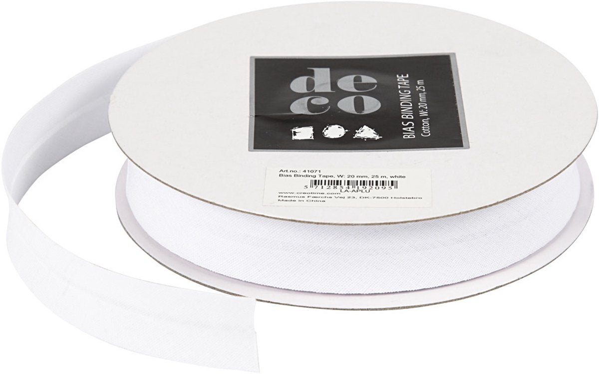 Creativ Company Bias band b: 20 mm wit 25m