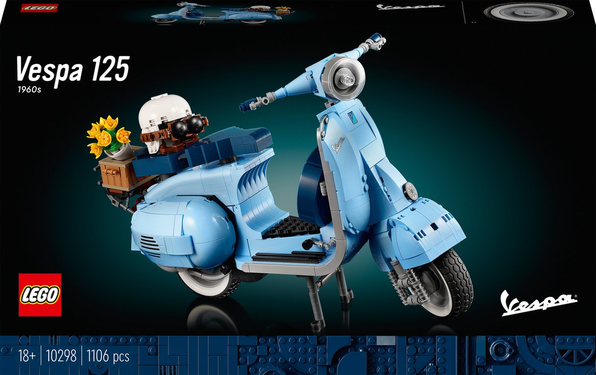 LEGO vespa 125 scooter bouwbare modelbouwset voor volwassenen - 10298