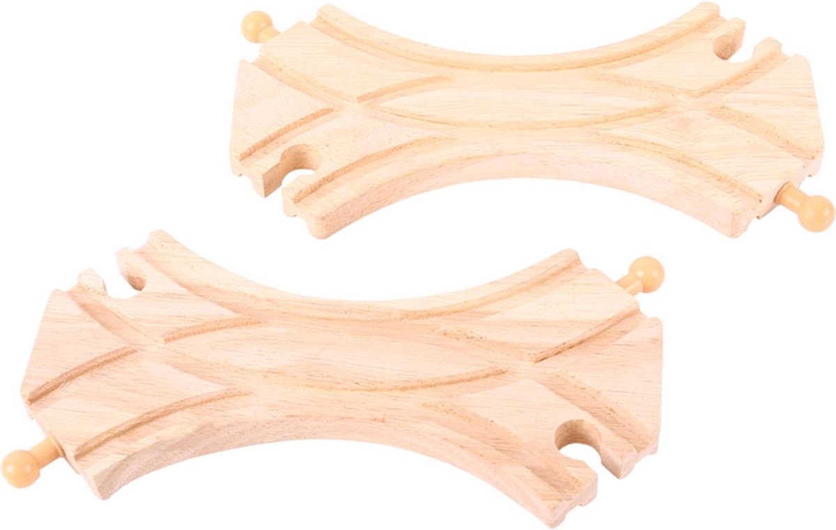 BIGJIGS houten rails - 2-zijdige links rechts splitsing