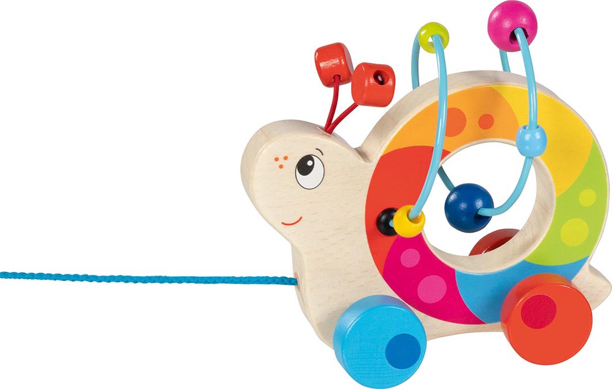 Goki Trekdier: slak met parelstructuur 14x6,8x12,5cm, metaal, plastiek en hout, 1+