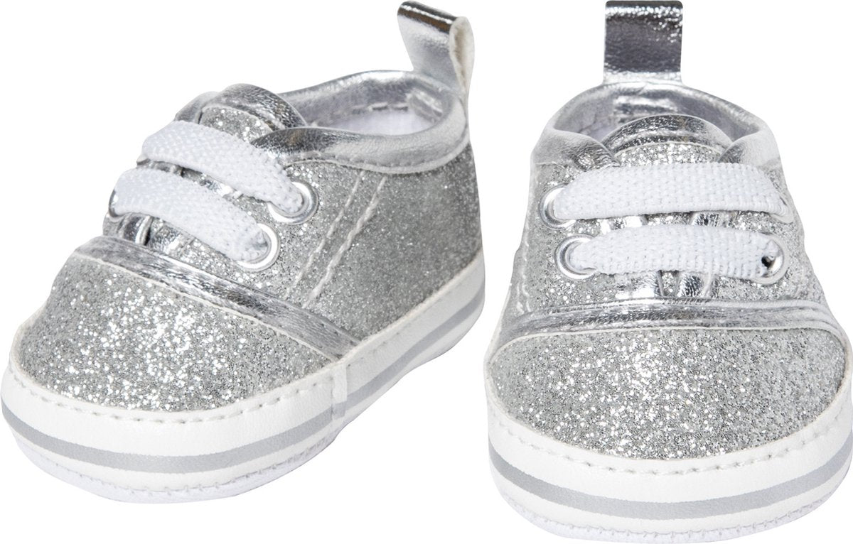 Heless Poppensneakers glitter zilver, 30-34 cm