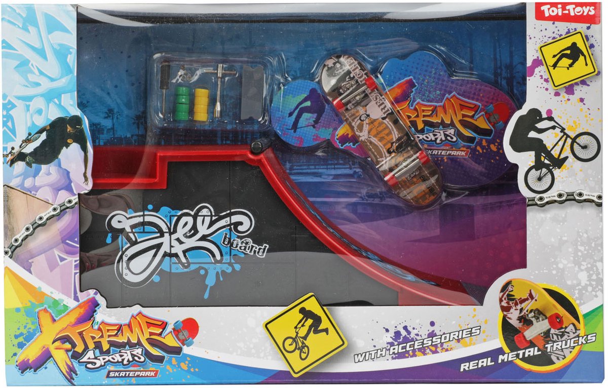 Toi-Toys Vingerskateboard of bmx fiets met skatebaan