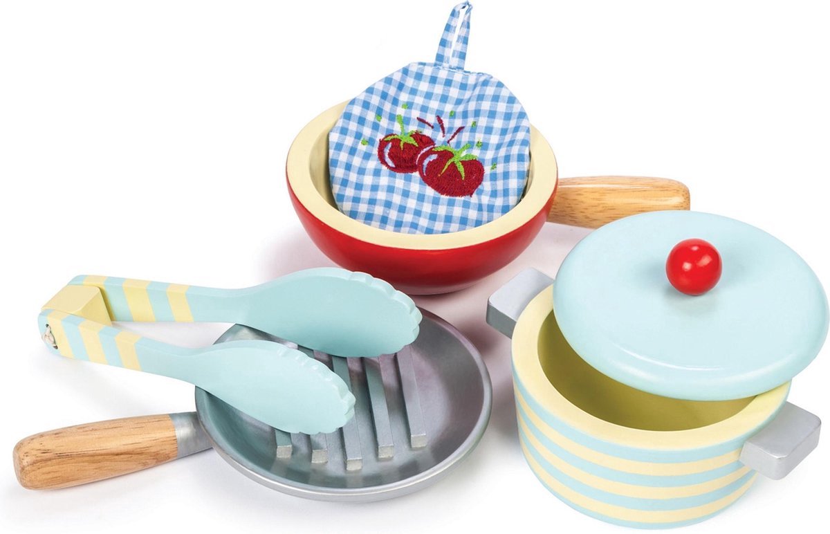 Le Toy Van - kookset hout - potten en pannen hout speelset