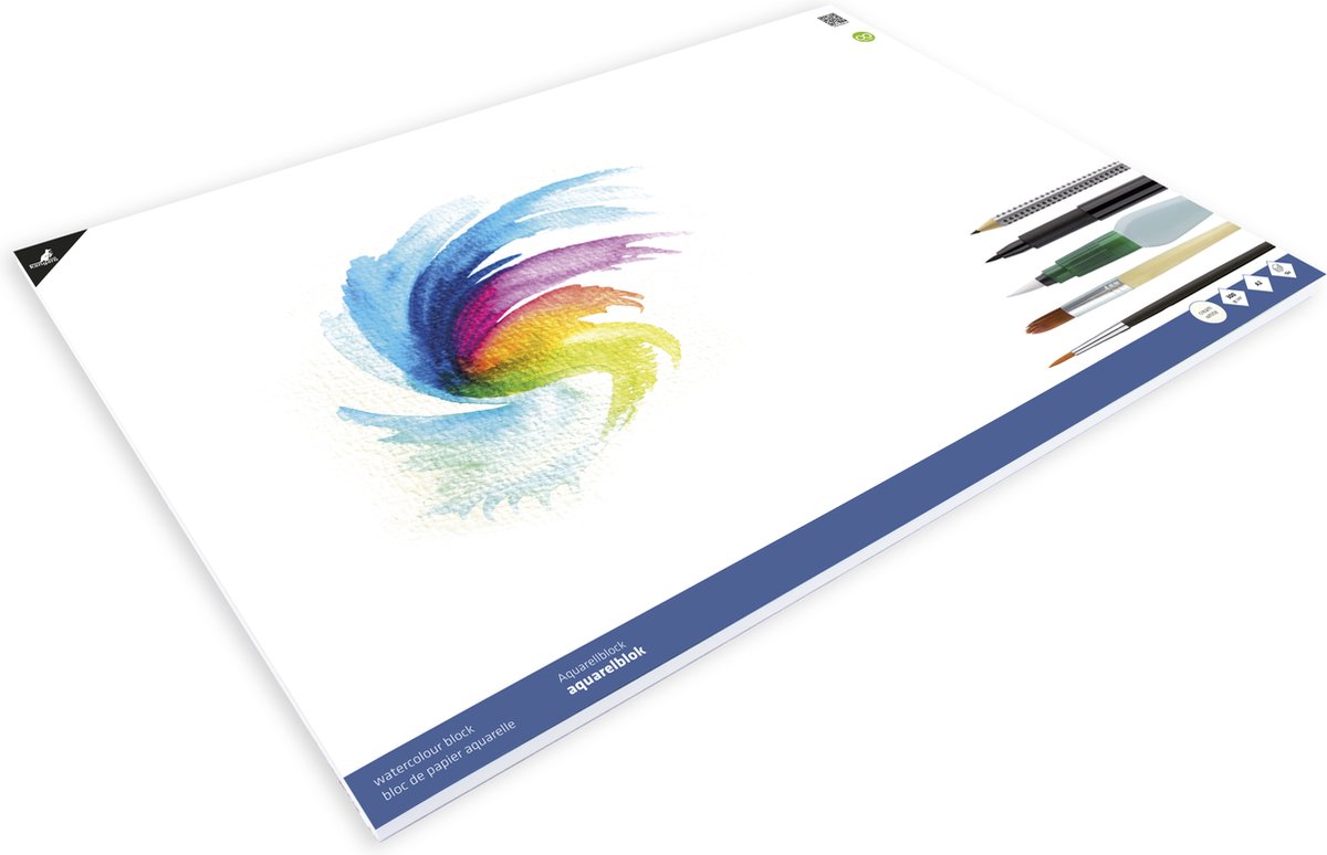 Kangaro aquarelpapier - a3 - 300 grams - 16 vel - roomwit - zuurvrij - k-5303