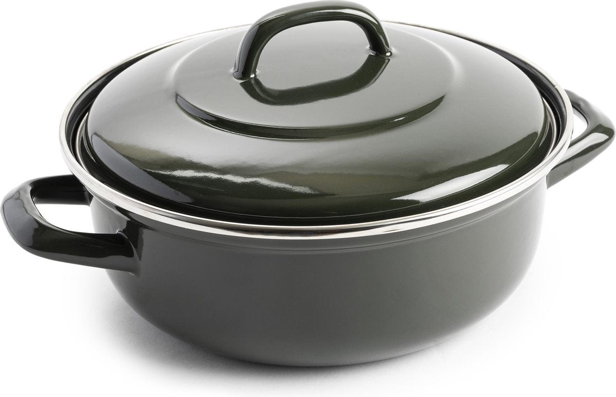 Dagelijkse Kost - jeroen meus - braadpan ø22cm - olijfgroen - inductie - emaille - pfas-vrij