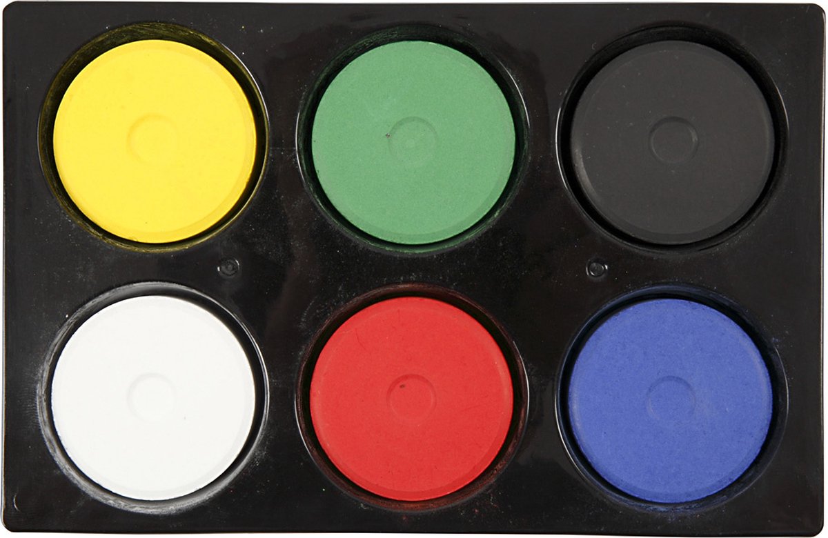 Creotime Waterverf, d: 44 mm, h: 16 mm, 1 set, primaire kleuren