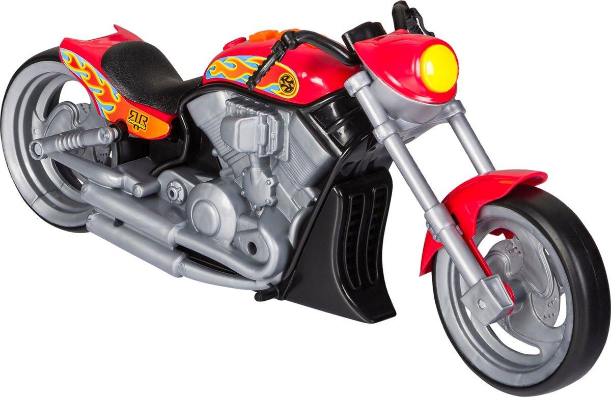 NIKKO speelgoedmotor road rippers nitro burnout - chopper rode vlammen - 28 cm - voor jongens en meisjes vanaf 3 jaar