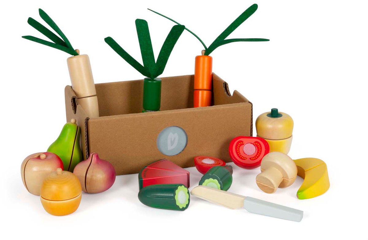Small Foot - houten snij- en groenten speelset fresh, 14dlg.