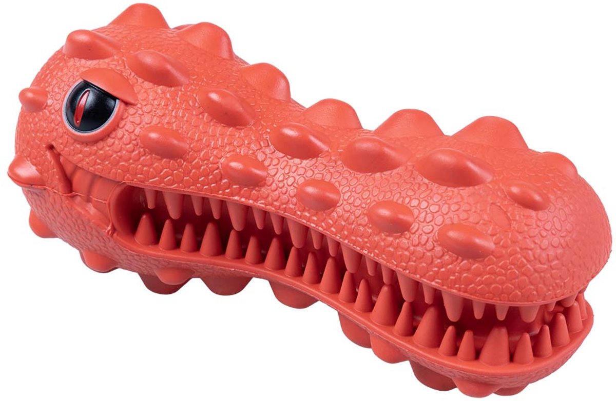 Duvo Plus playtime kauwspeeltje griplay dinohoofd voor honden 16x7x7cm rood