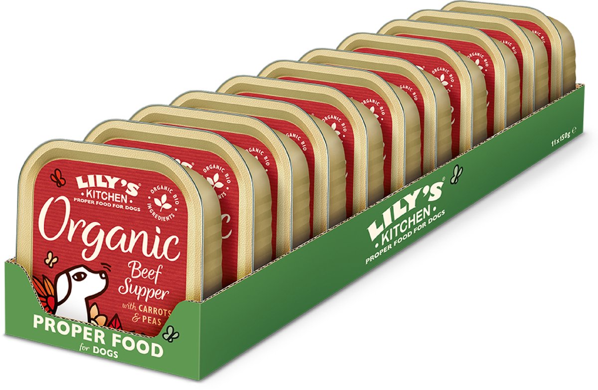 Lily's Kitchen - hondenvoer - natvoer - biologische paté rund - 11 x 150 g