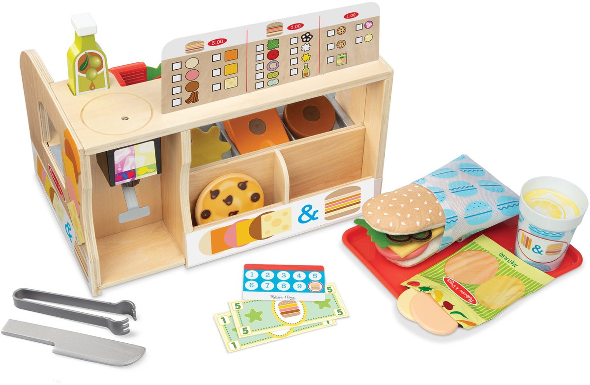 Melissa Doug – houten broodjeszaak speelset – met snijfunctie