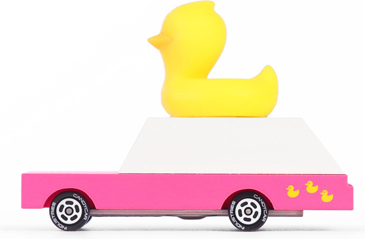 Candylab Toys Candycar world: duckie wagon (w806) 8,9x3,8x6,4cm, wooden diecast, magnetic, in giftbox, 3+