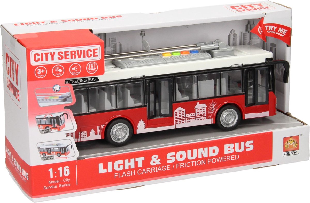 Lobbes Speelgoed BV Stadsbus met licht en geluid 1:16