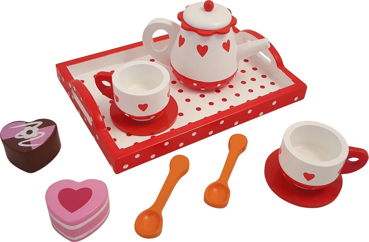 Playwood Theeservies hartjes stip