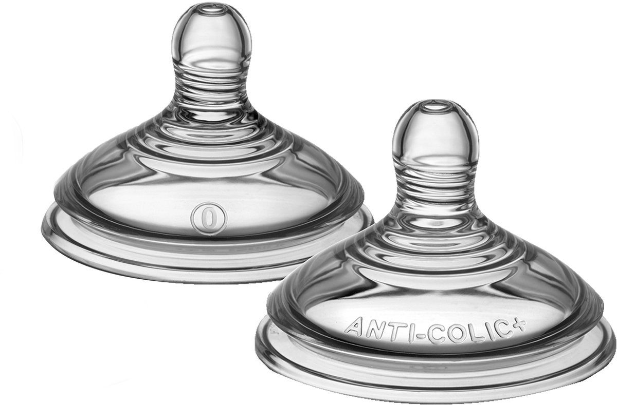 Tommee Tippee advanced anti-koliek flesspenen - extra langzaam toevoersnelheid 0m+ - set van 2