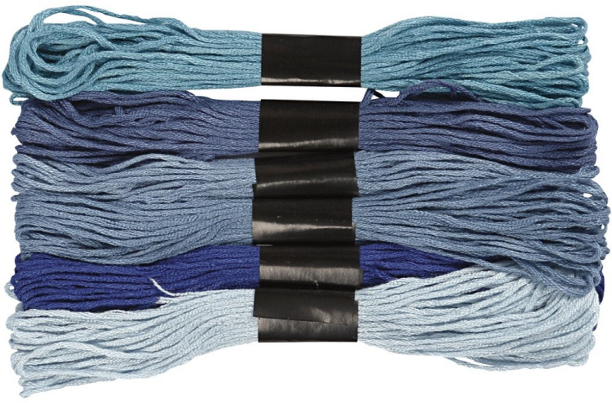 Creativ Company Cc borduurgaren 1 mm blauw 6 stuks
