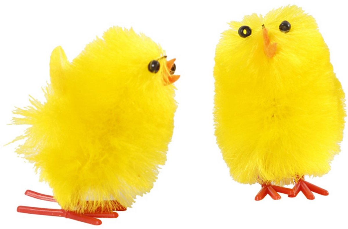 Creativ Company Gele paaskuikens chenille, 12st.