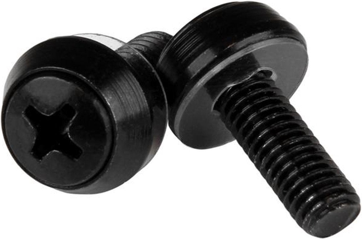 Startech M6 x 12mm - mounting screws - 50 pack black - m6 x 12mm - screws - 50 pack black - m6 mounting screws for server rack cabinet