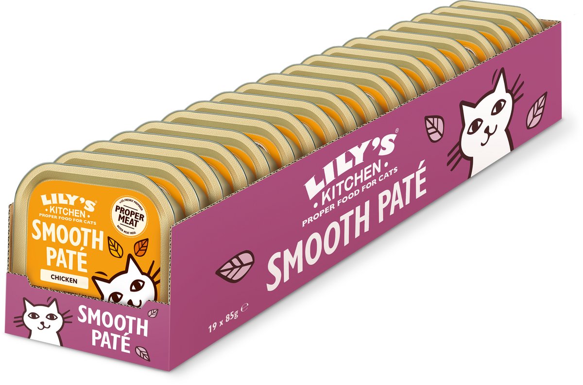 Lily's Kitchen - kattenvoer - natvoer - smooth paté met kip - 19 x 85 g