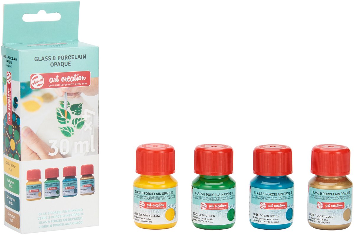 Talens Art Creation Talens art creat.glas porselein dekkend set 4 x 30 ml groen goud