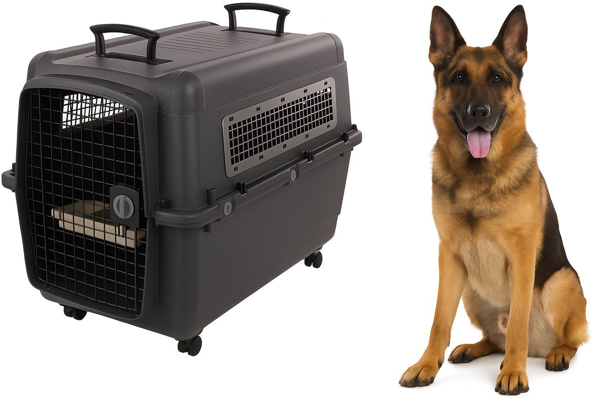 Flamingo Reisbench hond – autobench – transportbox hond xxl 101x67x81 cm – transportkooi lanta donkergrijs