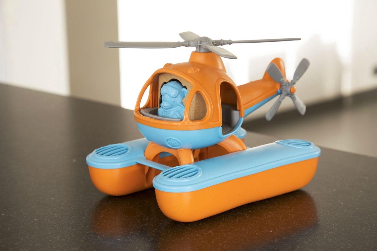 Green Toys zee helikopter oranje blauw