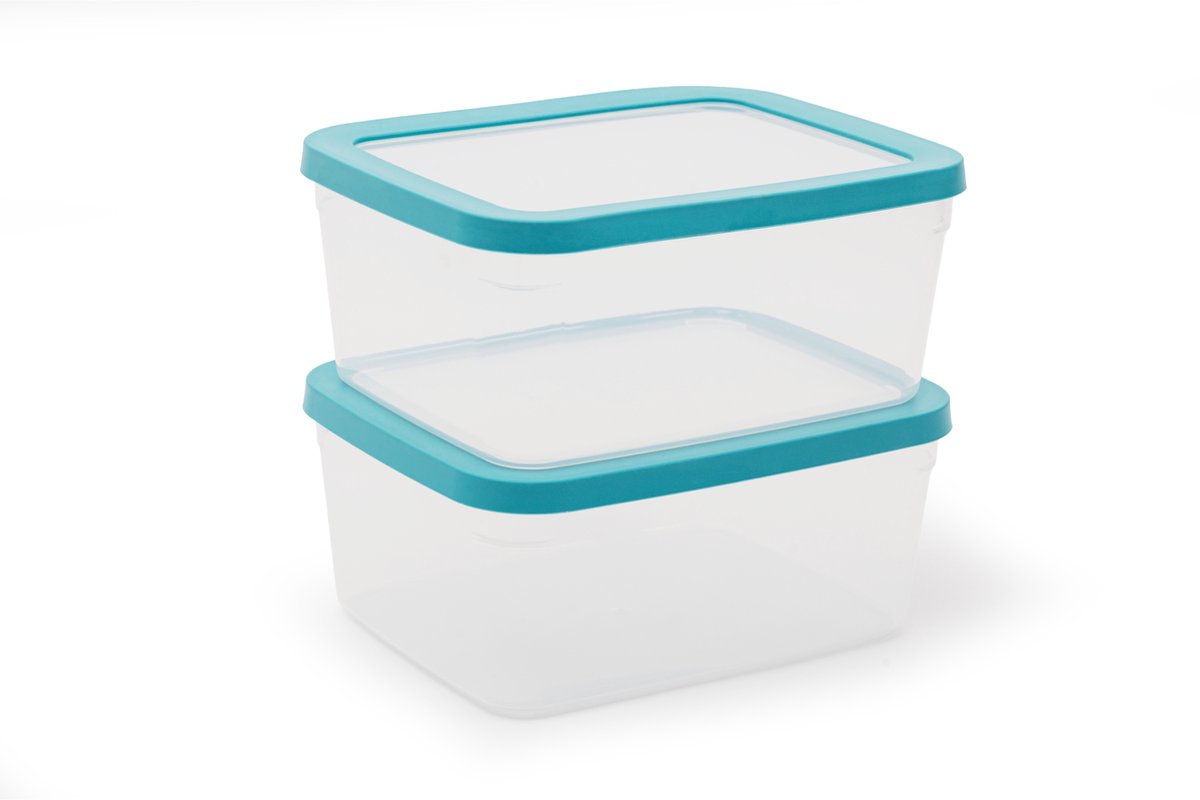 DAY TO DAY softseal voedselbewaardozen - set van 2 vershoudbakjes - bewaarbakjes met deksel - luchtdicht, lekvrij transparante voedselcontainers - bpa-vrije voedselopbergers - stapelbare vershouddozen - vaatwasbestendig - 2x 1600ml