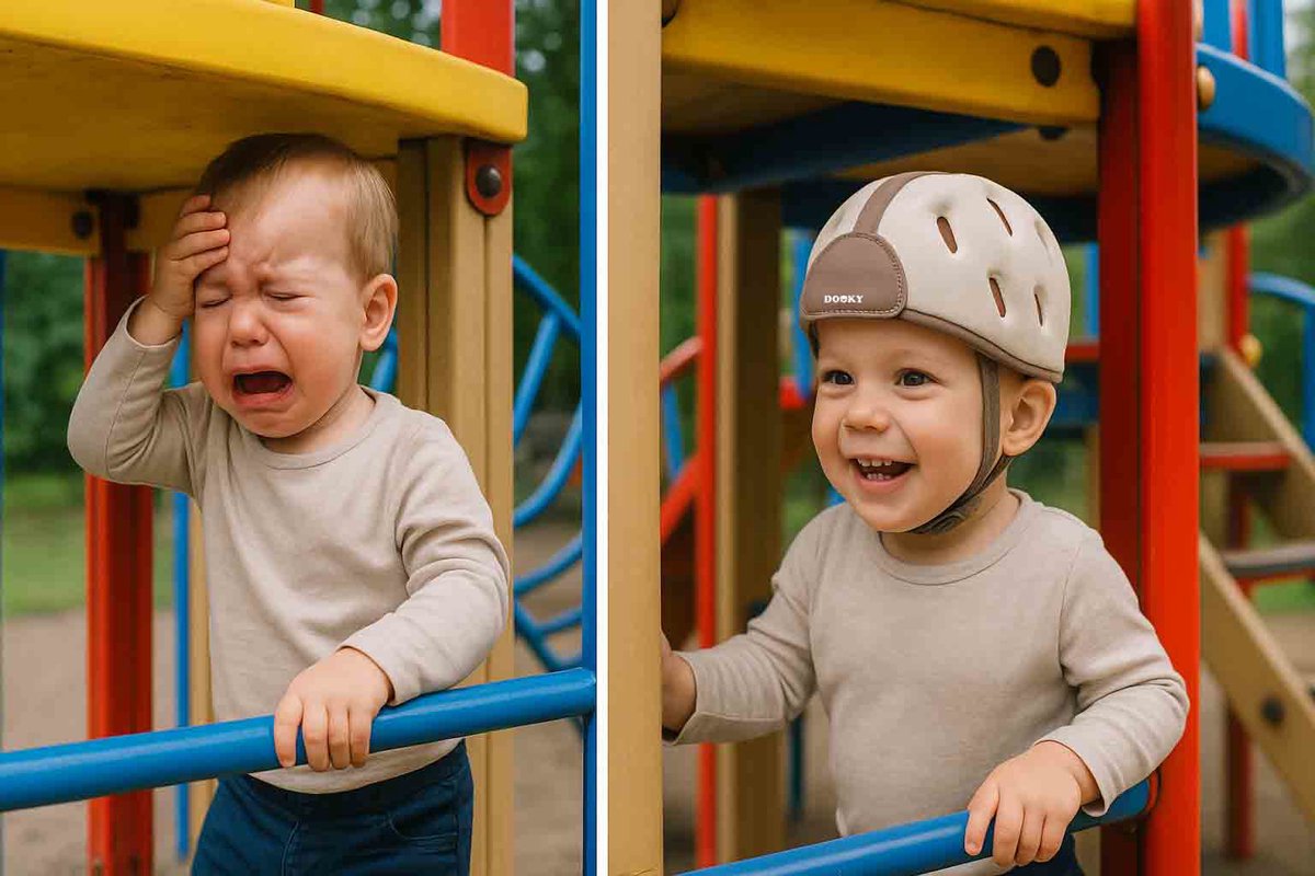Dooky® Dooky baby safety helmet – lichtgewicht beschermhelm 6-24 maanden – verstelbaar schokabsorberend