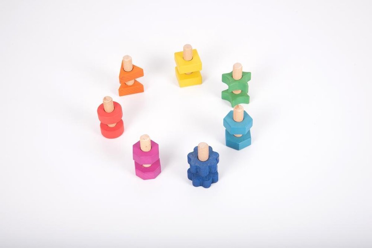 TickIT rainbow wooden nuts bolts