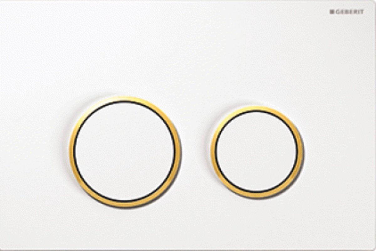 Geberit omega20 bedieningsplaat - 2-toets spoeling - rond - wit goud wit