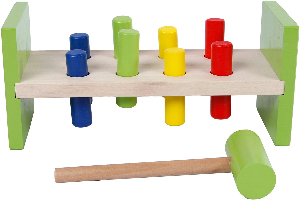 2-Play Houten hamerbank groen, 10dlg.