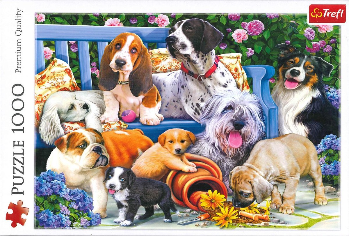 Trefl Honden in tuin, 1000 stukjes puzzel