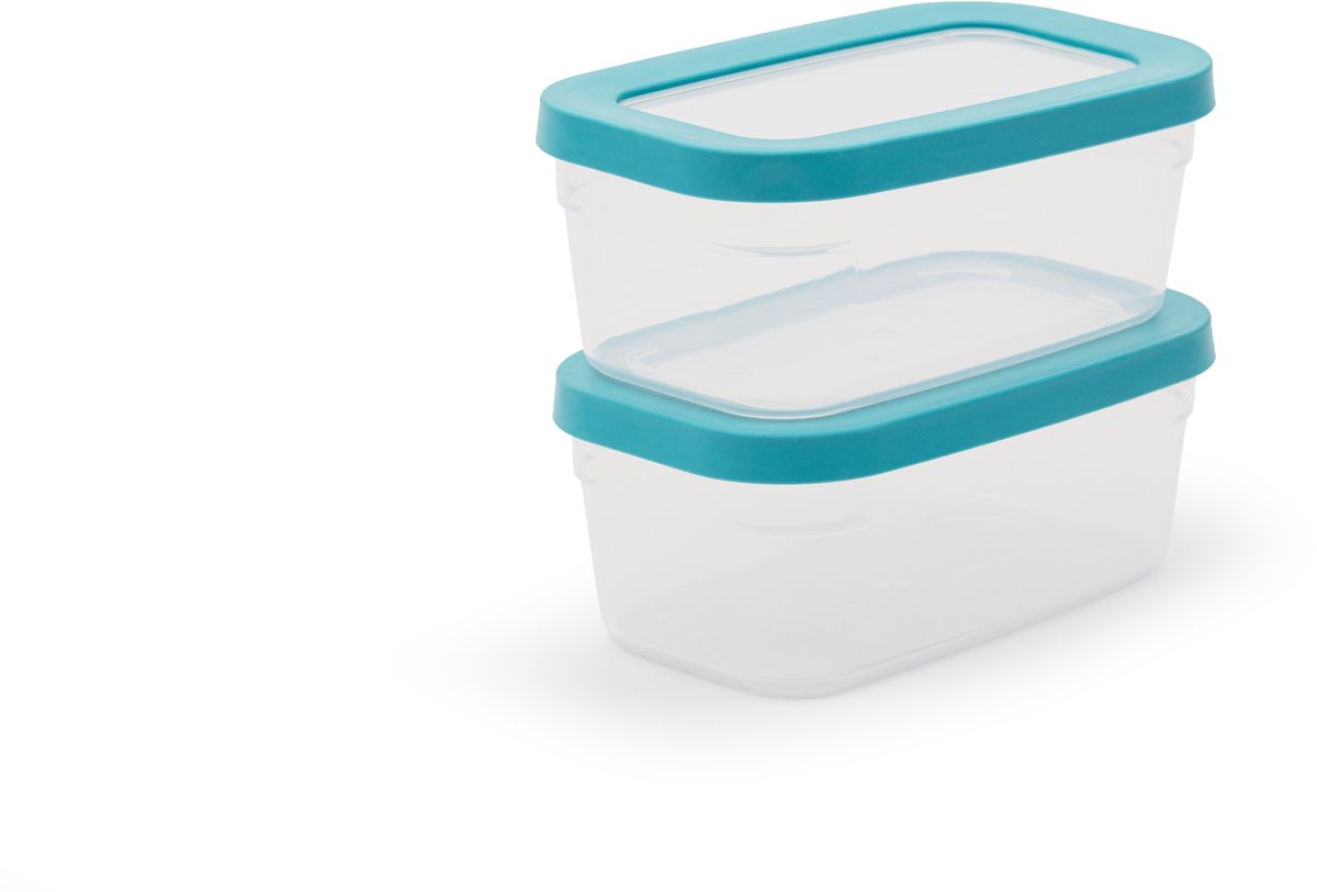 DAY TO DAY softseal voedselbewaardozen - set van 2 vershoudbakjes - bewaarbakjes met deksel - luchtdicht, lekvrij transparante voedselcontainers - bpa-vrije voedselopbergers - stapelbare vershouddozen - vaatwasbestendig - 2x 500ml