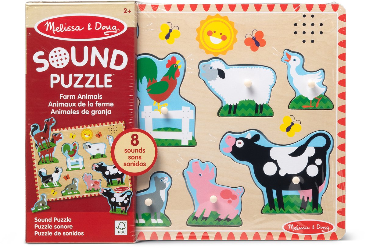 Melissa Doug – houten geluidenpuzzel – boerderij