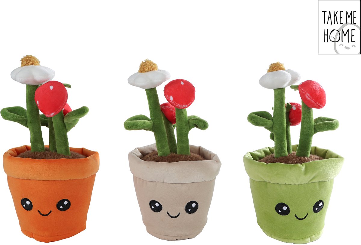 Take Me Home knuffel plant pluche - aardbeienplant, 23cm